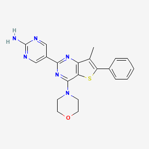 molecular formula C21H20N6OS B12640482 5-(7-Methyl-4-morpholin-4-yl-6-phenylthieno[3,2-d]pyrimidin-2-yl)pyrimidin-2-amine 