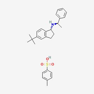 molecular formula C28H35NO3S B12640489 (1R)-5-tert-butyl-N-[(1R)-1-phenylethyl]-2,3-dihydro-1H-inden-1-amine;4-methylbenzenesulfonic acid CAS No. 934593-39-2