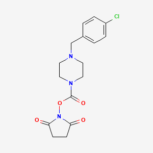 (2,5-Dioxopyrrolidin-1-yl) 4-[(4-chlorophenyl)methyl]piperazine-1-carboxylate