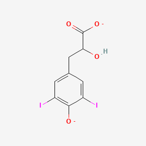 molecular formula C9H6I2O4-2 B1264056 3-(3,5-Diiodo-4-hydroxyphenyl)lactate 
