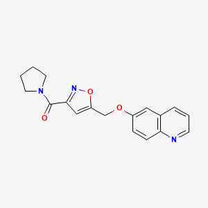 molecular formula C18H17N3O3 B1264070 1-吡咯烷基-[5-(6-喹啉氧甲基)-3-异恶唑基]甲酮 