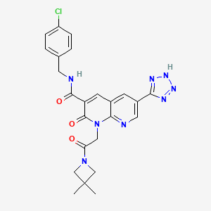 1,8-Naphthyridine-3-carboxamide, N-[(4-chlorophenyl)methyl]-1-[2-(3,3-dimethyl-1-azetidinyl)-2-oxoethyl]-1,2-dihydro-2-oxo-6-(2H-tetrazol-5-yl)-