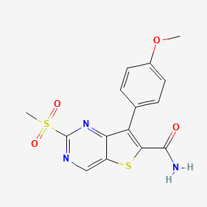 7-(4-Methoxyphenyl)-2-methylsulfonylthieno[3,2-d]pyrimidine-6-carboxamide