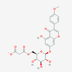 molecular formula C25H23O13- B1264086 Biochanin A 7-O-beta-D-glucoside 6''-O-malonate 