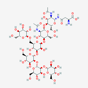 molecular formula C50H84N4O38 B1264093 N(4)-{alpha-D-mannosyl-(1->6)-[alpha-D-mannosyl-(1->2)-alpha-D-mannosyl-(1->2)-alpha-D-mannosyl-(1->3)]-beta-D-mannosyl-(1->4)-N-acetyl-beta-D-glucosaminyl-(1->4)-N-acetyl-beta-D-glucosaminyl}-L-asparagine 