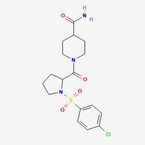 1-{1-[(4-Chlorophenyl)sulfonyl]prolyl}piperidine-4-carboxamide