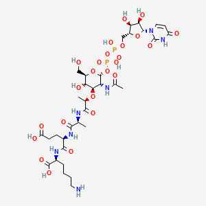 molecular formula C34H55N7O24P2 B1264105 UDP-N-乙酰胞壁酸-L-丙氨酰-α-D-谷氨酰-L-赖氨酸 