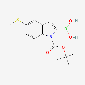 1H-Indole-1-carboxylic acid, 2-borono-5-(methylthio)-, 1-(1,1-dimethylethyl) ester