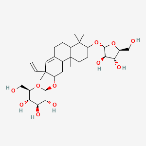 molecular formula C31H50O11 B1264117 (2R,3R,4S,5S,6R)-2-[[7-[[(2R,3R,4R,5S)-3,4-dihydroxy-5-(hydroxymethyl)-2-oxolanyl]oxy]-2-ethenyl-2,4b,8,8-tetramethyl-4,4a,5,6,7,8a,9,10-octahydro-3H-phenanthren-3-yl]oxy]-6-(hydroxymethyl)oxane-3,4,5-triol 