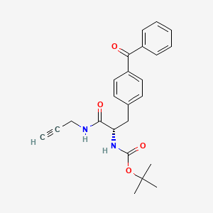 molecular formula C24H26N2O4 B1264119 N-[(2S)-3-(4-benzoylphenyl)-1-oxo-1-(prop-2-ynylamino)propan-2-yl]carbamic acid tert-butyl ester 