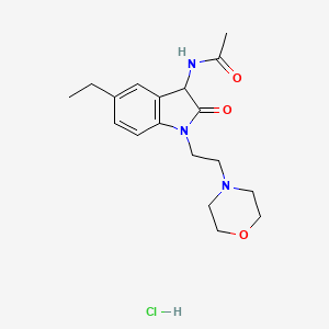 molecular formula C18H26ClN3O3 B1264120 N-[5-ethyl-1-(2-morpholin-4-ylethyl)-2-oxo-3H-indol-3-yl]acetamide;hydrochloride 