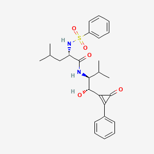 molecular formula C26H32N2O5S B1264125 (2S)-2-(benzenesulfonamido)-N-[(1S,2S)-1-hydroxy-3-methyl-1-(3-oxo-2-phenylcyclopropen-1-yl)butan-2-yl]-4-methylpentanamide 