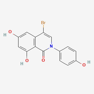 molecular formula C15H10BrNO4 B1264131 4-bromo-6,8-dihydroxy-2-(4-hydroxyphenyl)isoquinolin-1(2H)-one 