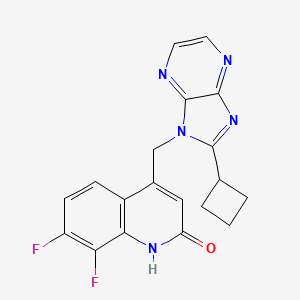 molecular formula C19H15F2N5O B1264140 4-[(2-cyclobutylimidazo[4,5-b]pyrazin-3-yl)methyl]-7,8-difluoro-1H-quinolin-2-one 