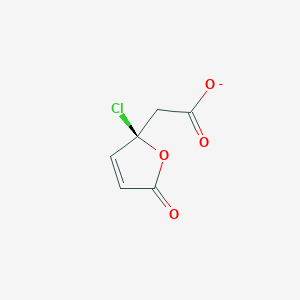 molecular formula C6H4ClO4- B1264143 (R)-(2-chloro-5-oxo-2,5-dihydro-2-furyl)acetate 