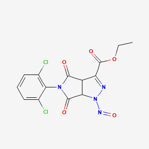 Ethyl 5-(2,6-dichlorophenyl)-1-nitroso-4,6-dioxo-1,3a,4,5,6,6a-hexahydropyrrolo[3,4-c]pyrazole-3-carboxylate