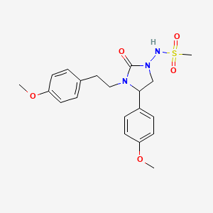 molecular formula C20H25N3O5S B1264169 N-[4-(4-methoxyphenyl)-3-[2-(4-methoxyphenyl)ethyl]-2-oxoimidazolidin-1-yl]methanesulfonamide 