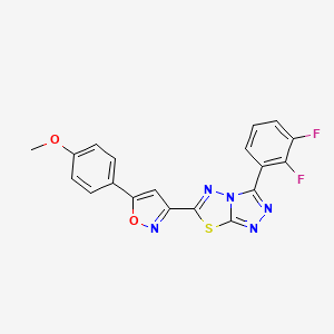 3-(2,3-Difluorophenyl)-6-[5-(4-methoxyphenyl)-1,2-oxazol-3-yl][1,2,4]triazolo[3,4-b][1,3,4]thiadiazole