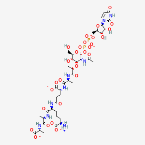 molecular formula C41H61N9O28P2-4 B1264210 UDP-N-乙酰胞壁酸-L-丙氨酰-γ-D-谷氨酰-内消旋-2,6-二氨基庚二酰-D-丙氨酰-D-丙氨酸(4-) 