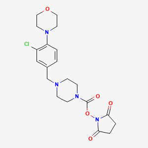 molecular formula C20H25ClN4O5 B12642276 (2,5-Dioxopyrrolidin-1-yl) 4-[(3-chloro-4-morpholin-4-ylphenyl)methyl]piperazine-1-carboxylate 