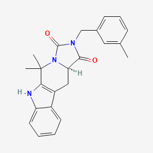 molecular formula C23H23N3O2 B1264236 (15R)-10,10-dimethyl-13-[(3-methylphenyl)methyl]-8,11,13-triazatetracyclo[7.7.0.02,7.011,15]hexadeca-1(9),2,4,6-tetraene-12,14-dione 