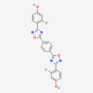 4,4'-[1,4-Phenylenedi(1,2,4-oxadiazol-5-yl-3-ylidene)]bis(3-fluorocyclohexa-2,5-dien-1-one)