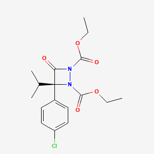 molecular formula C17H21ClN2O5 B1264247 (3R)-3-(4-chlorophenyl)-4-oxo-3-propan-2-yldiazetidine-1,2-dicarboxylic acid diethyl ester 