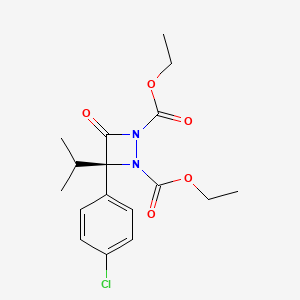 molecular formula C17H21ClN2O5 B1264247 (3R)-3-(4-氯苯基)-4-氧代-3-丙烷-2-基二氮杂环丁烷-1,2-二甲酸二乙酯 