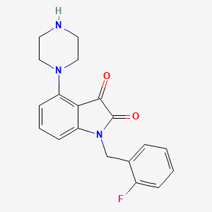 1-[(2-Fluorophenyl)methyl]-4-(piperazin-1-yl)-1H-indole-2,3-dione