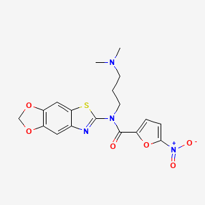 N-[3-(dimethylamino)propyl]-N-([1,3]dioxolo[4,5-f][1,3]benzothiazol-6-yl)-5-nitro-2-furancarboxamide