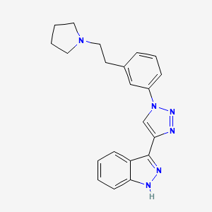 3-[1-[3-(2-pyrrolidin-1-ylethyl)phenyl]triazol-4-yl]-1H-indazole