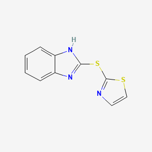 molecular formula C10H7N3S2 B12642586 2-(2-Thiazolyl)thiobenzimidazole CAS No. 19918-45-7