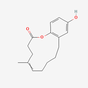 molecular formula C16H20O3 B12642592 14-Hydroxy-6-methyl-2-oxabicyclo[10.4.0]hexadeca-1(12),6,13,15-tetraen-3-one 