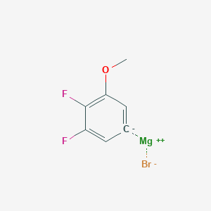 molecular formula C7H5BrF2MgO B12642604 magnesium;1,2-difluoro-3-methoxybenzene-5-ide;bromide 