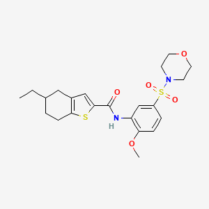 molecular formula C22H28N2O5S2 B1264277 5-ethyl-N-[2-methoxy-5-(4-morpholinylsulfonyl)phenyl]-4,5,6,7-tetrahydro-1-benzothiophene-2-carboxamide 