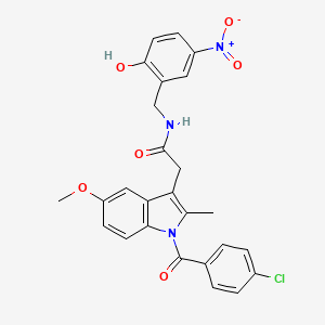 molecular formula C26H22ClN3O6 B1264308 2-[1-[(4-chlorophenyl)-oxomethyl]-5-methoxy-2-methyl-3-indolyl]-N-[(2-hydroxy-5-nitrophenyl)methyl]acetamide 