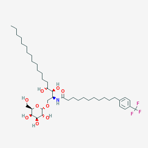 molecular formula C42H72F3NO9 B1264313 1-O-(alpha-D-galactopyranosyl)-N-{11-[4-(trifluoromethyl)phenyl]undecanoyl}phytosphingosine 