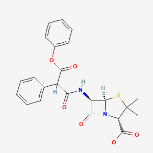 molecular formula C23H21N2O6S- B1264316 Carfecillin(1-) 