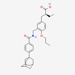 molecular formula C32H41NO4 B1264321 (2s)-2-(4-Propoxy-3-{[({4-[(3s,5s,7s)-Tricyclo[3.3.1.1~3,7~]dec-1-Yl]phenyl}carbonyl)amino]methyl}benzyl)butanoic Acid 