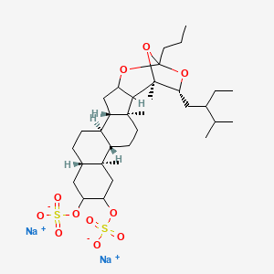 disodium;[(1R,3S,6S,7S,12S,15R,16S,22R)-22-(2-ethyl-3-methylbutyl)-1,3,7-trimethyl-20-propyl-9-sulfonatooxy-19,21,23-trioxahexacyclo[18.2.1.02,18.03,16.06,15.07,12]tricosan-10-yl] sulfate