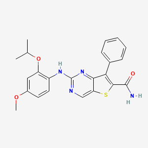 2-(4-Methoxy-2-propan-2-yloxyanilino)-7-phenylthieno[3,2-d]pyrimidine-6-carboxamide