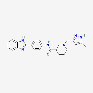 N-[4-(1H-benzimidazol-2-yl)phenyl]-1-[(5-methyl-1H-pyrazol-3-yl)methyl]-3-piperidinecarboxamide
