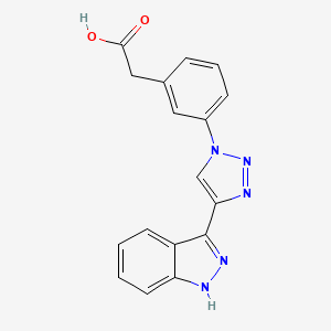 2-[3-[4-(1H-indazol-3-yl)triazol-1-yl]phenyl]acetic acid