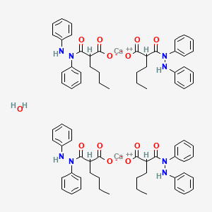 molecular formula C76H86Ca2N8O13 B1264402 Bumadizone calcium salt hemihydrate CAS No. 69365-73-7