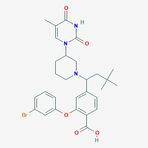 Benzoic acid, 2-(3-bromophenoxy)-4-[(1R)-1-[(3S)-3-(3,4-dihydro-5-methyl-2,4-dioxo-1(2H)-pyrimidinyl)-1-piperidinyl]-3,3-dimethylbutyl]-