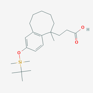 molecular formula C22H36O3Si B12644306 5-Benzocyclooctenepropanoic acid, 2-[[(1,1-diMethylethyl)diMethylsilyl]oxy]-5,6,7,8,9,10-hexahydro-5-Methyl- 