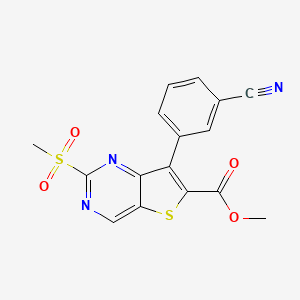 Methyl 7-(3-cyanophenyl)-2-methylsulfonylthieno[3,2-d]pyrimidine-6-carboxylate