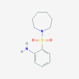 molecular formula C12H18N2O2S B12644340 Benzenamine, 2-((hexahydro-1H-azepin-1-yl)sulfonyl)- CAS No. 953715-58-7