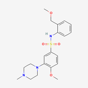 molecular formula C20H27N3O4S B12644377 Benzenesulfonamide, 4-methoxy-N-[2-(methoxymethyl)phenyl]-3-(4-methyl-1-piperazinyl)- 