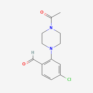 molecular formula C13H15ClN2O2 B12644455 2-(4-Acetylpiperazin-1-yl)-4-chlorobenzaldehyde 